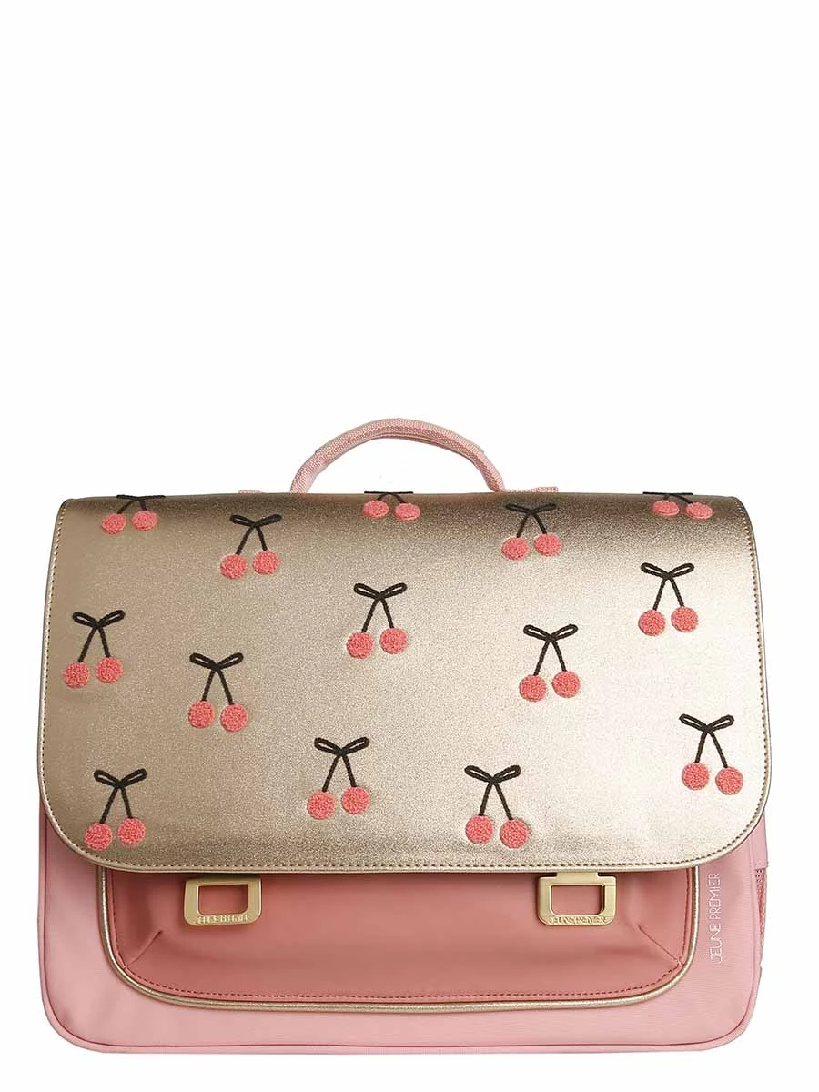 Cartable Jeune Premier It Bag Midi Cherry Pompon 38 Cm 2 Cartable Jeune Premier It Bag Midi Cherry Pompon 38 Cm – Image 2