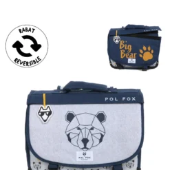 Cartable Réversible Pol Fox Bear 35 Cm -Promos Voyage Sac Boutique cartables scolaires pol fox 841588z